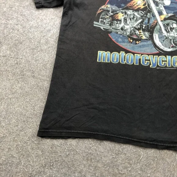 Vintage Motorcycles Shirt Mens Large Black Delta Pro Weight Flame Graphic Tee - Picture 2 of 10